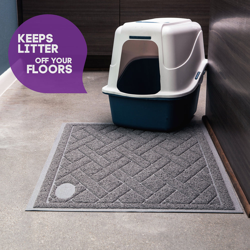 Pawkin Cat Litter Mat uses durable material for long-lasting use.