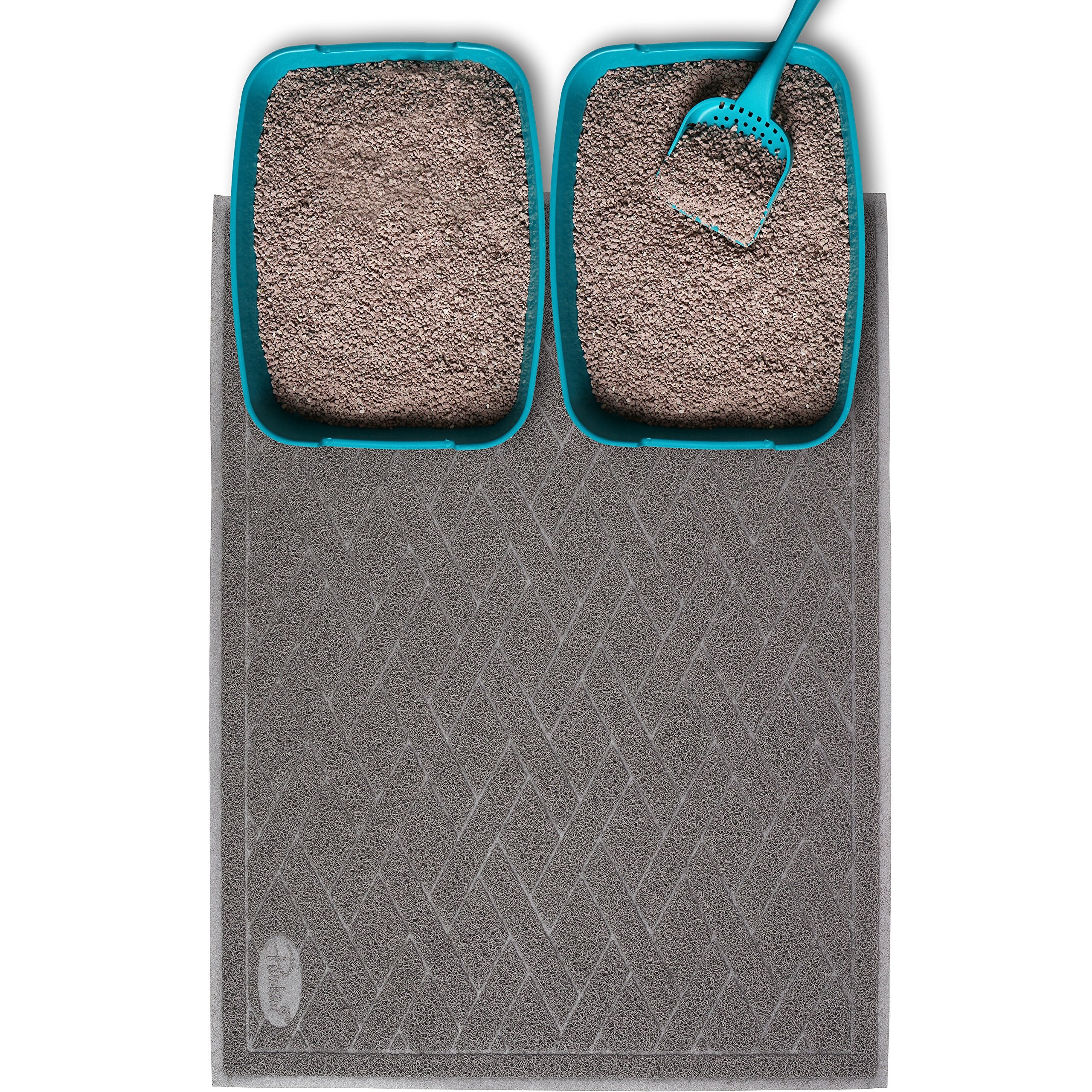 Pawkin Jumbo Litter Mat side view reduces tracking and keeps floors tidy