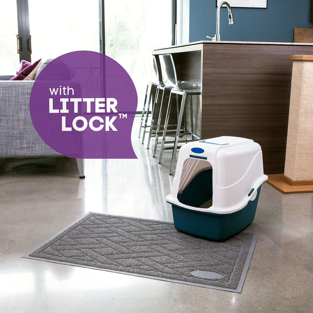 Pawkin Cat Litter Mat provides soft surface for sensitive paws.