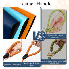 Pawkooly leash with soft leather handle offers a comfortable grip during extended strolls.