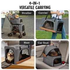 PAWLALA detachable carriers top and bottom enable flexible pet setup