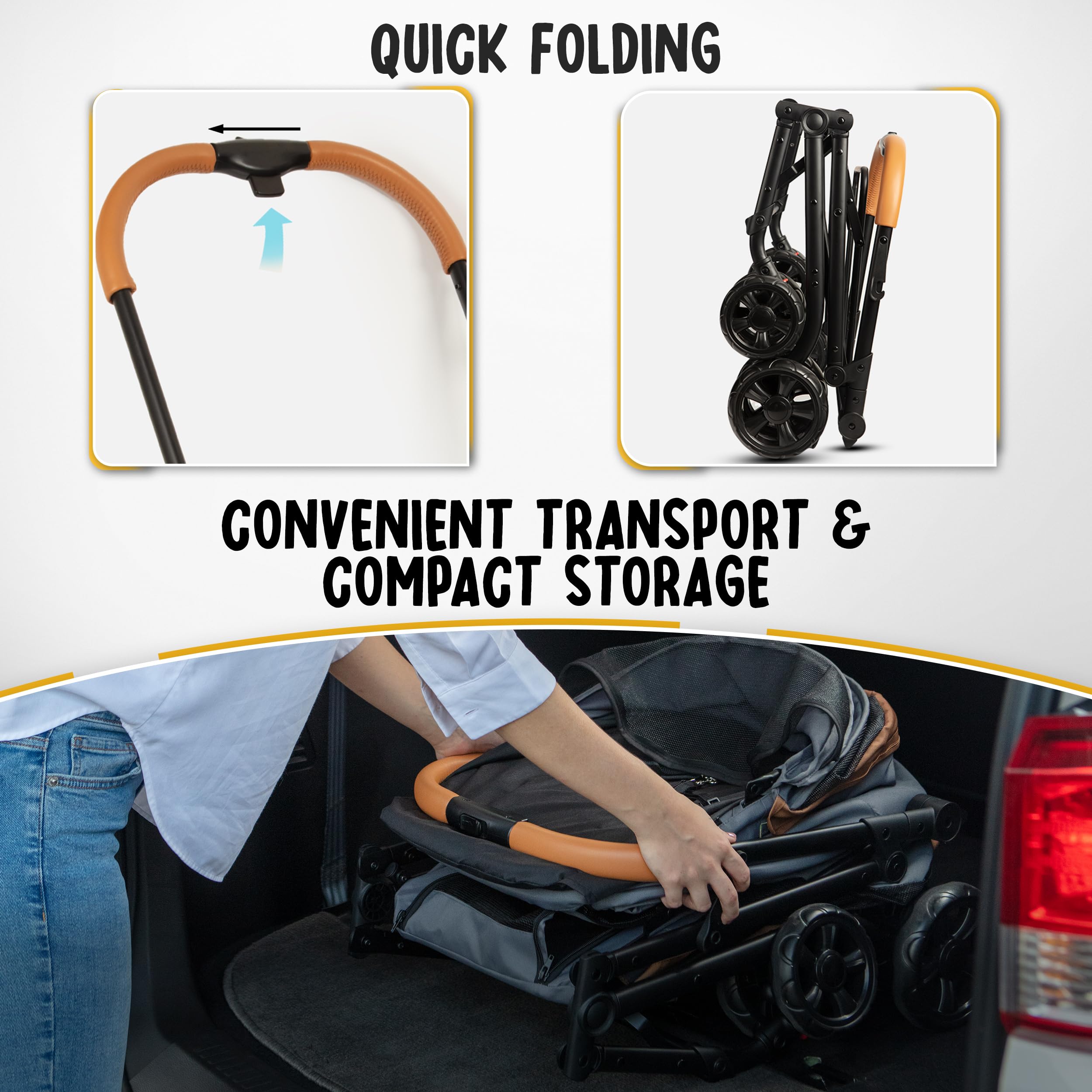 PAWLALA foldable design for compact storage after walks