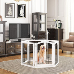 PAWLAND gate collapsed for compact storage and quick setup