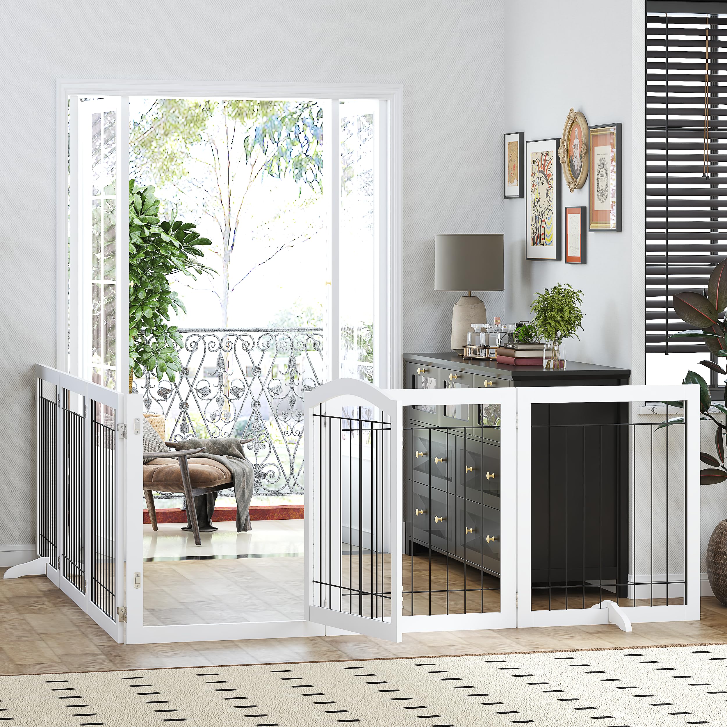 PAWLAND assembled layout shows 144 by 32 inch footprint in open spaces