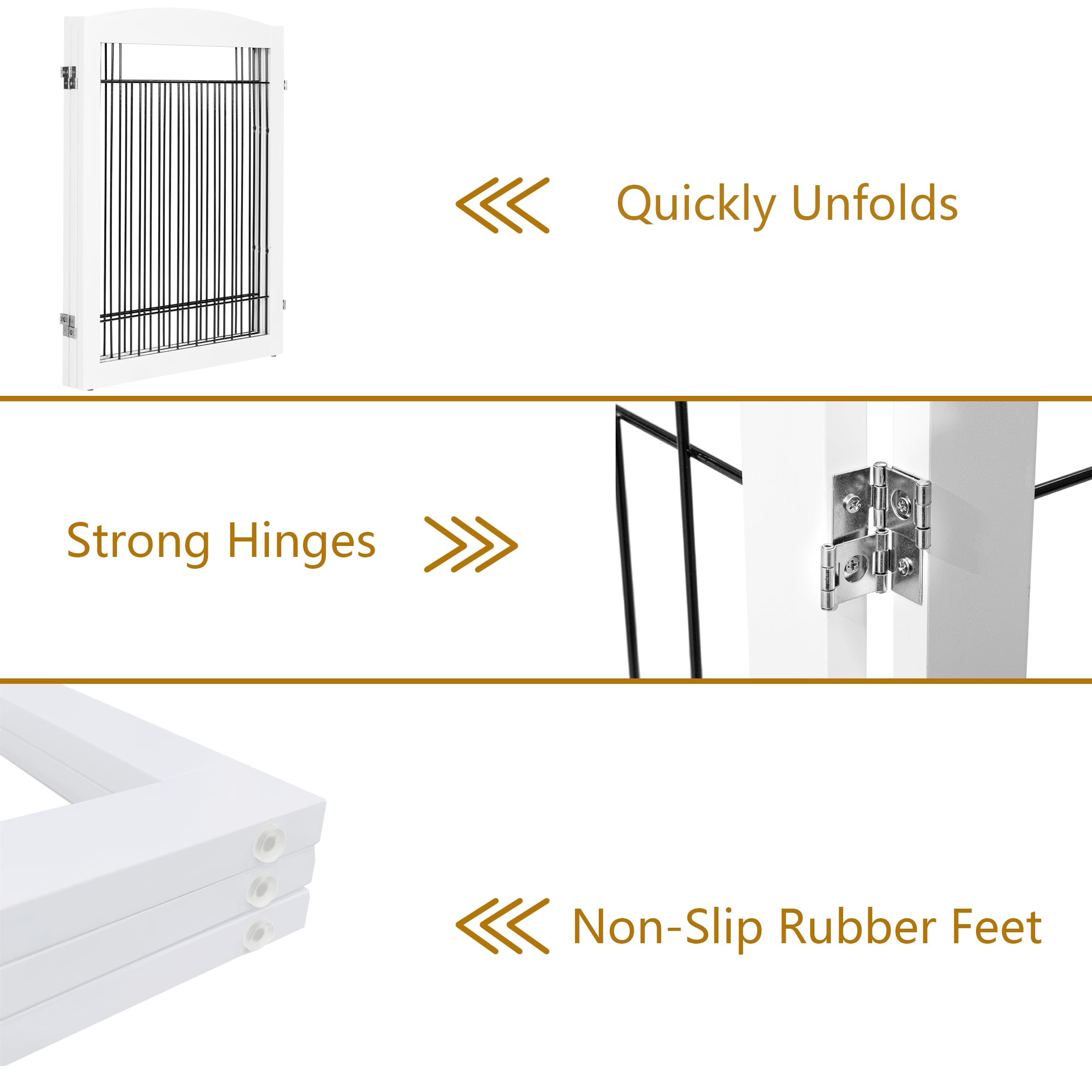 PAWLAND gate positioned at doorway and stairs demonstrates freestanding versatility