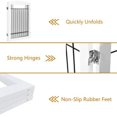 PAWLAND gate positioned at doorway and stairs demonstrates freestanding versatility