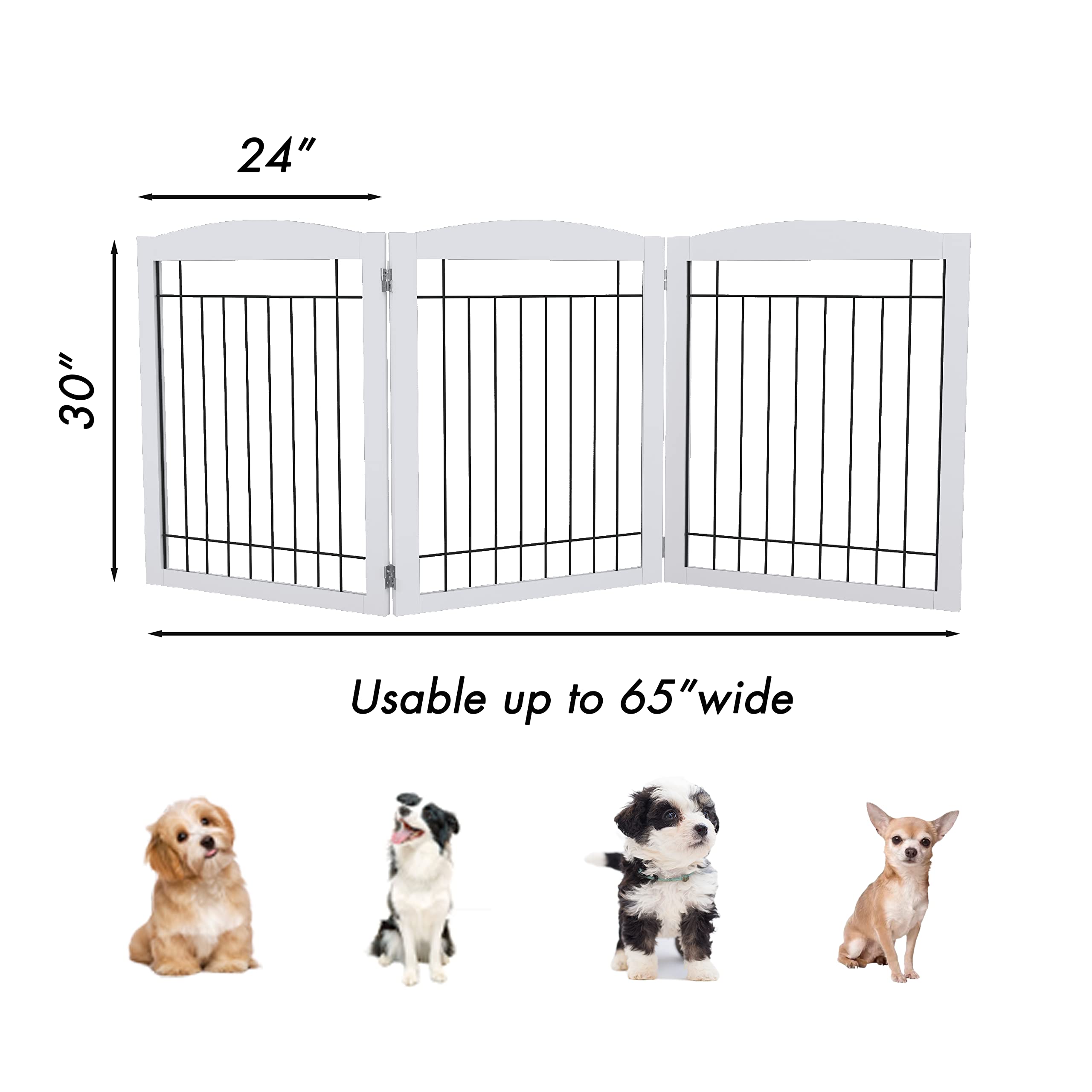 PAWLAND extra-wide gate blocks hall traffic between rooms effectively