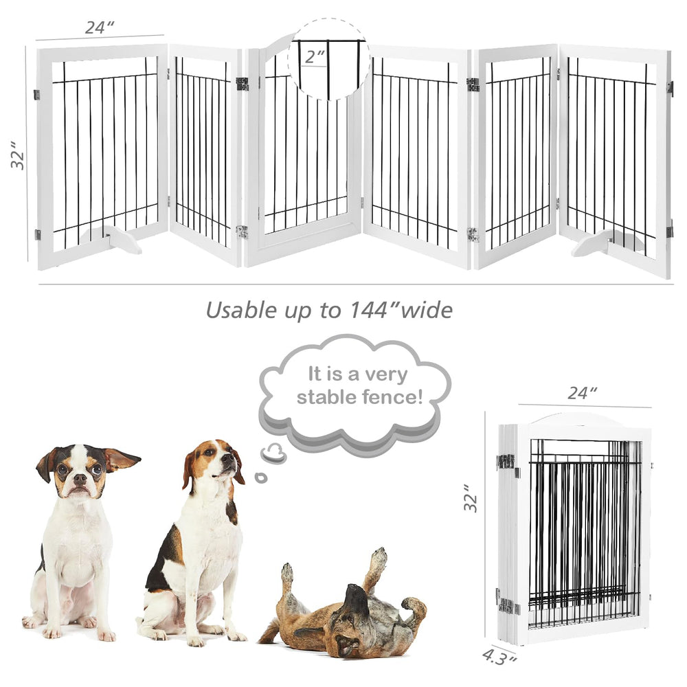 PAWLAND freestanding gate with support feet for stable balance