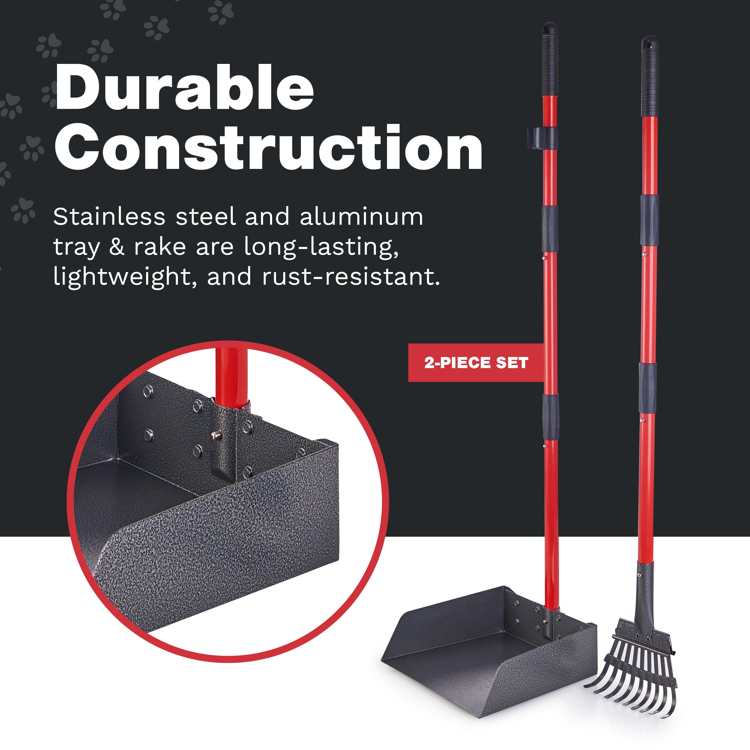 Pawler Pooper Scooper wall-storage holes enable convenient garage organization.
