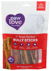 PawLove bully dog chew 4-inch grass-fed beef for durable chewing.