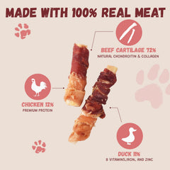 Pawmate beef cartilage dog bone in package highlighting protein