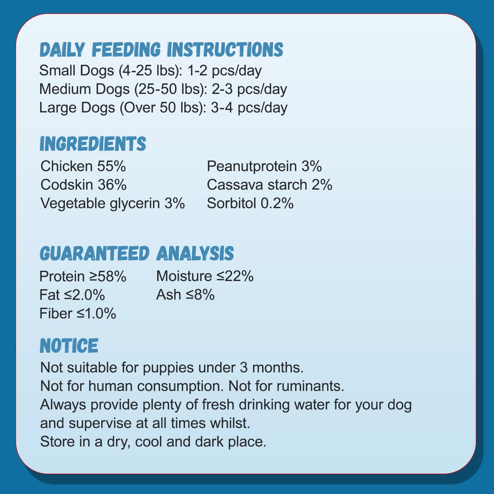 Serving pack by Pawmate suitable for all dog sizes.
