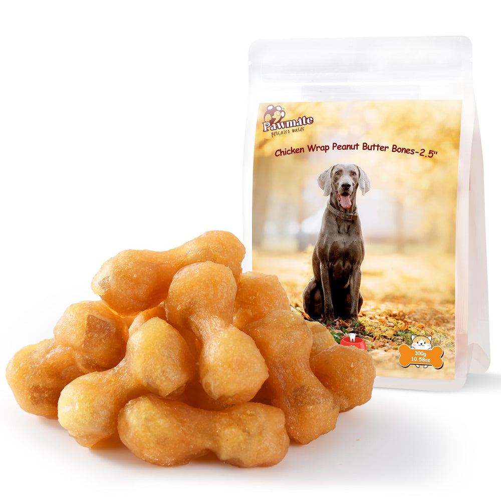 Pawmate chicken wrapped peanut butter bone 2.5-inch ready for training rewards
