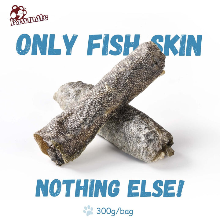 Close-up of Pawmate cod skin roll showing chewy texture for training