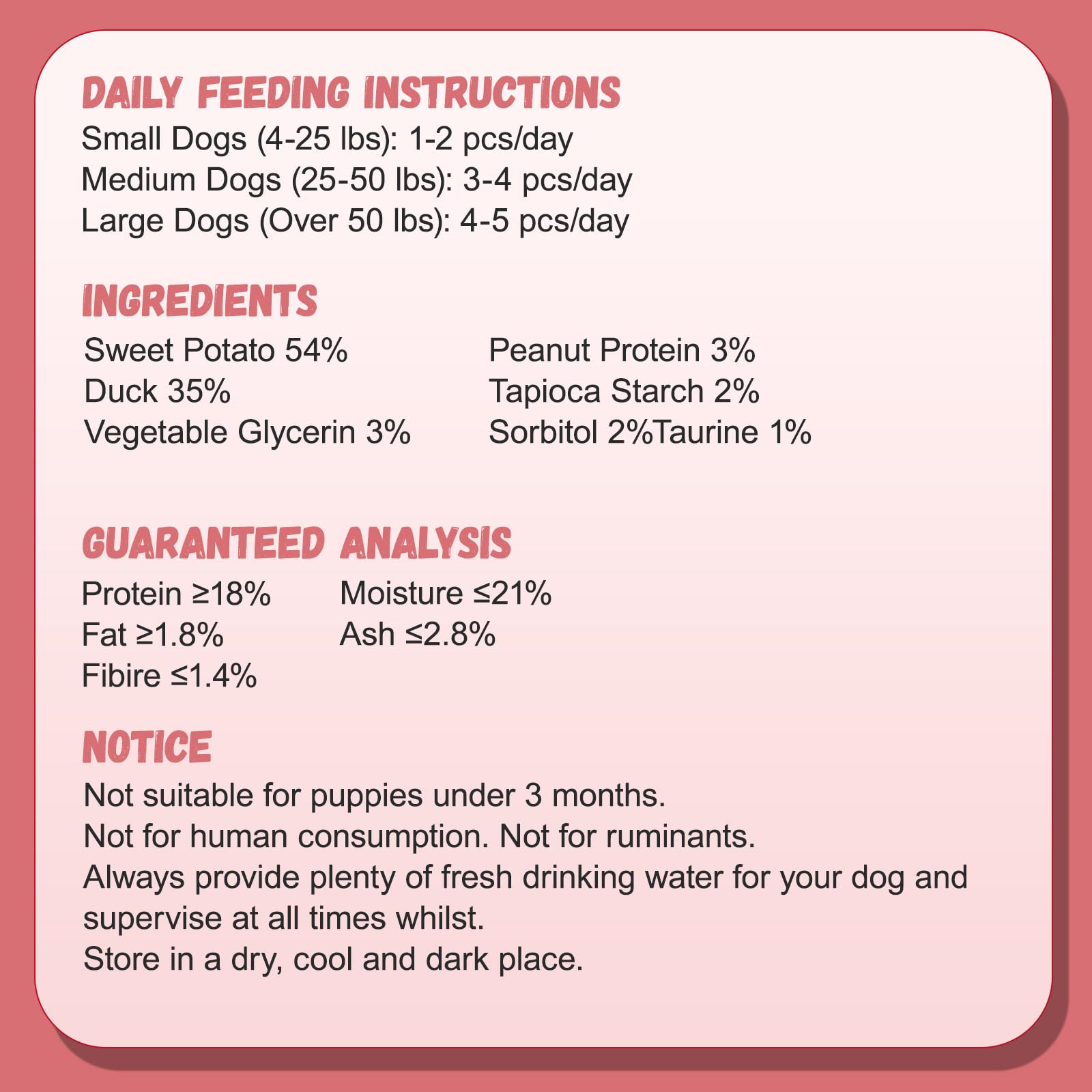 Pawmate duck double purple sweet potato wrap used as training reward