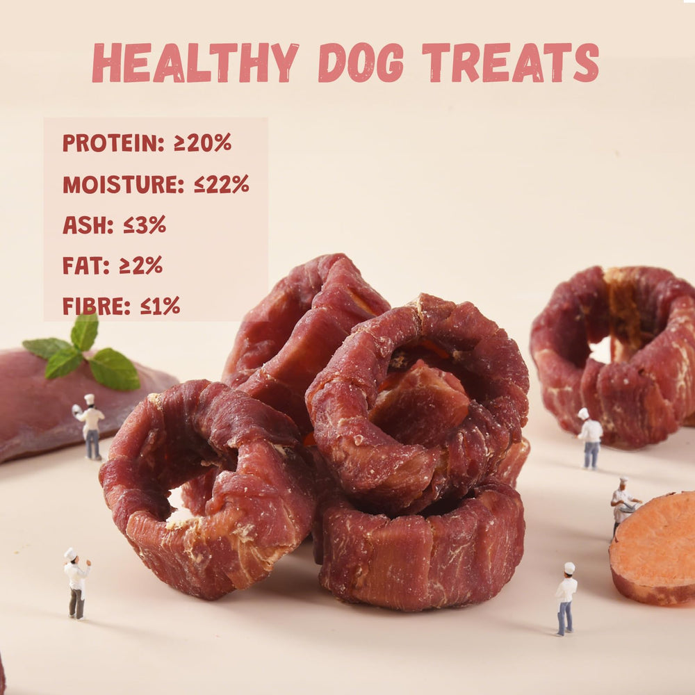 Pawmate packaging featuring grain-free, low-fat duck treats.