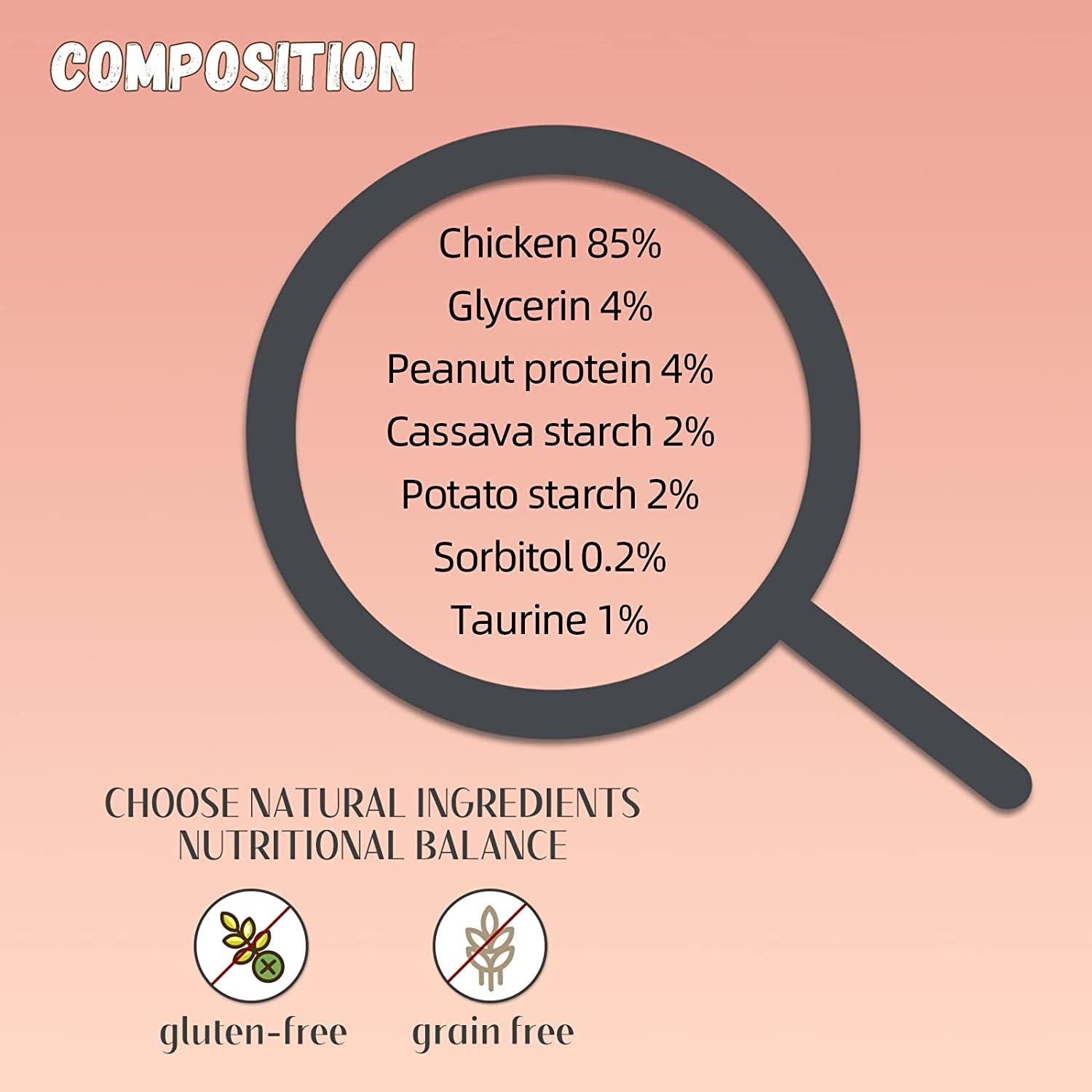 Grain-free and rawhide-free badges indicate safer snacking.