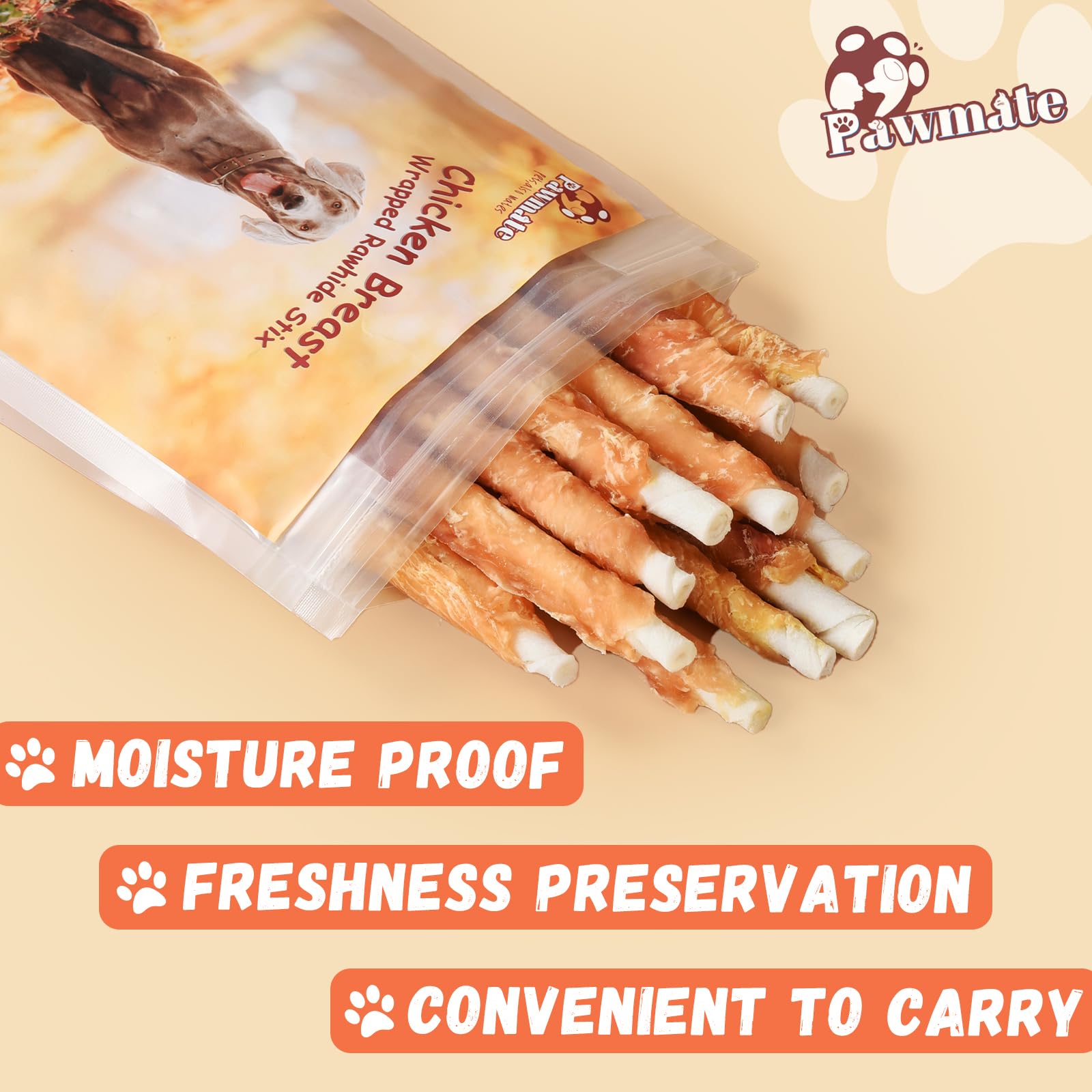 Pawmate long-lasting chew action demonstrates extended playtime.