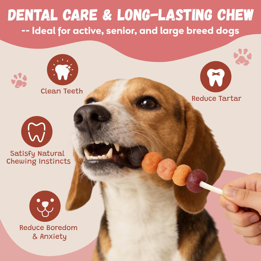 Pawmate dental sticks provide long-lasting chew and tartar reduction.