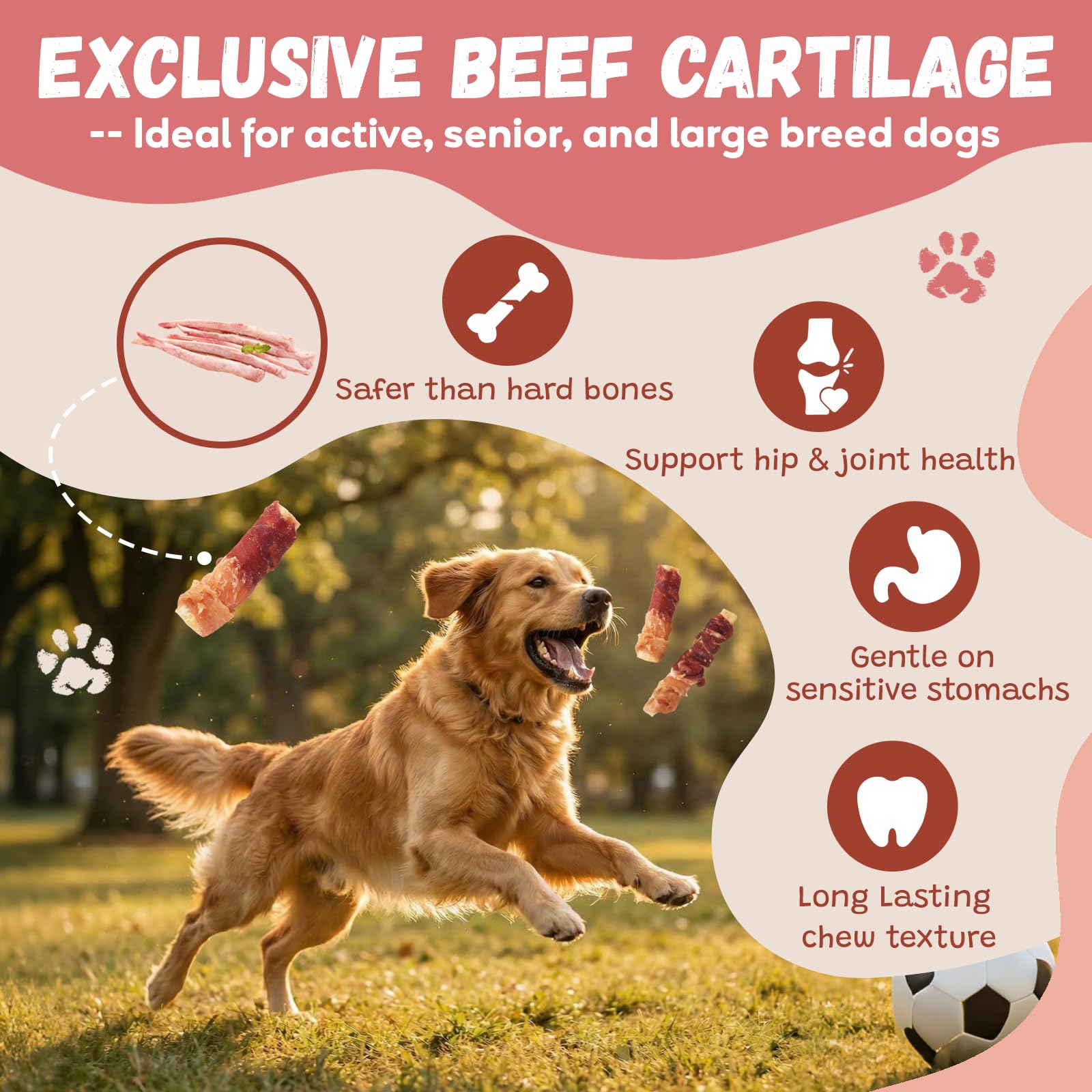 Pawmate rawhide-free grain-free dog treats on shelf for dental health support