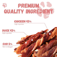 Pawmate rawhide-free grain-free label emphasizes a gentle chew.