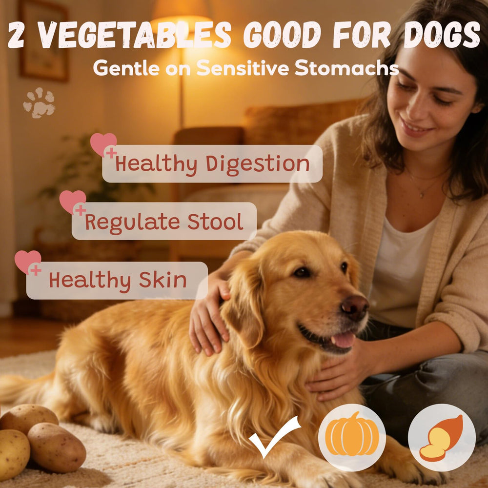 Pawmate sweet potato pumpkin fiber boosts digestion and coat nourishment.