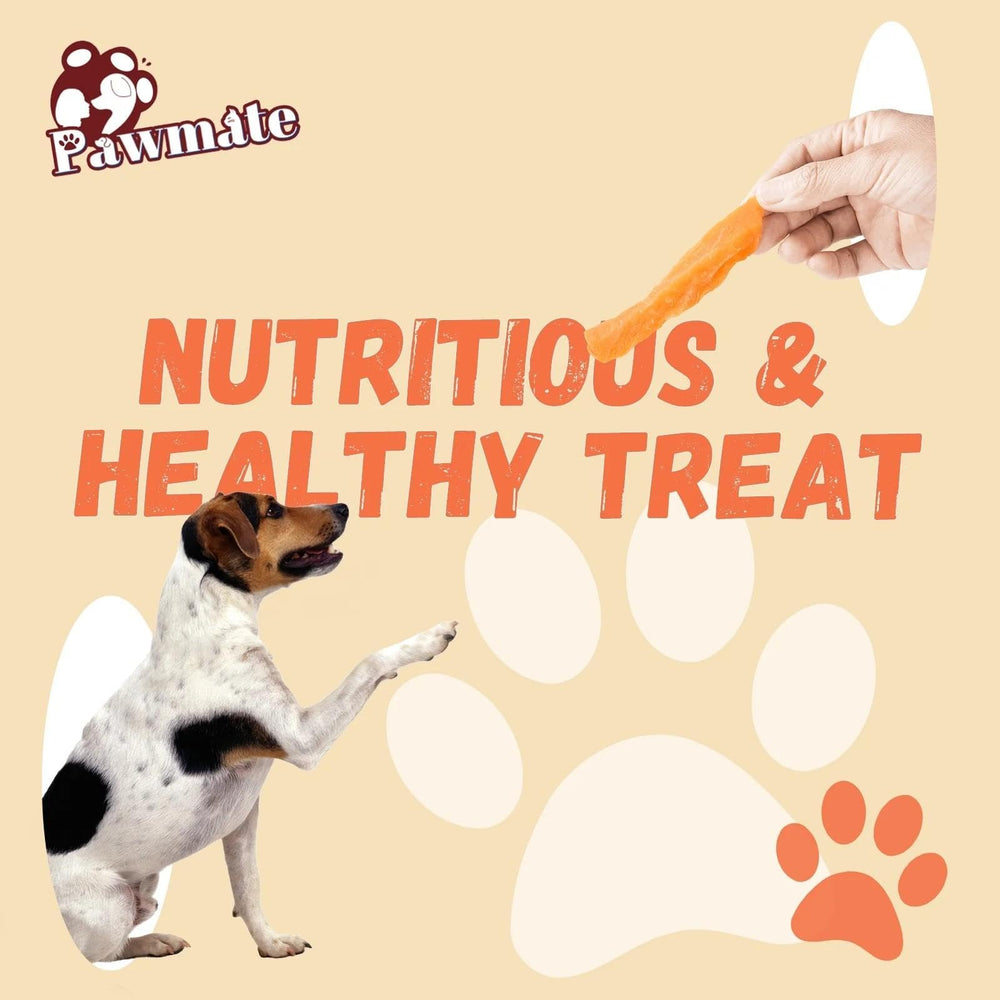 Large-dog portion of Pawmate Sweet Potato chews for bigger dogs.