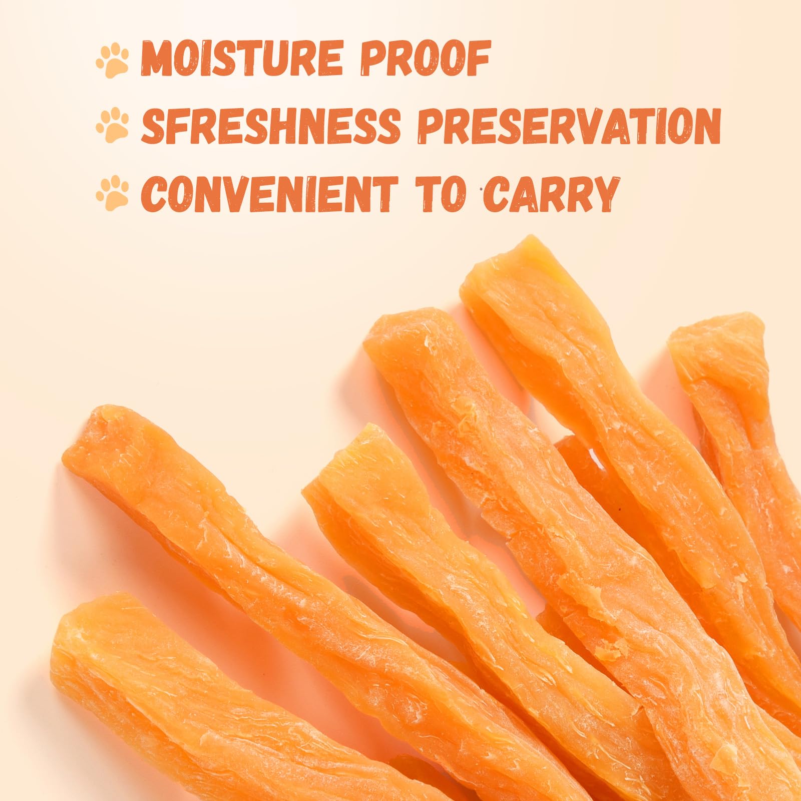 Small-breed serving option from Pawmate Sweet Potato treats for bite-sized rewards.