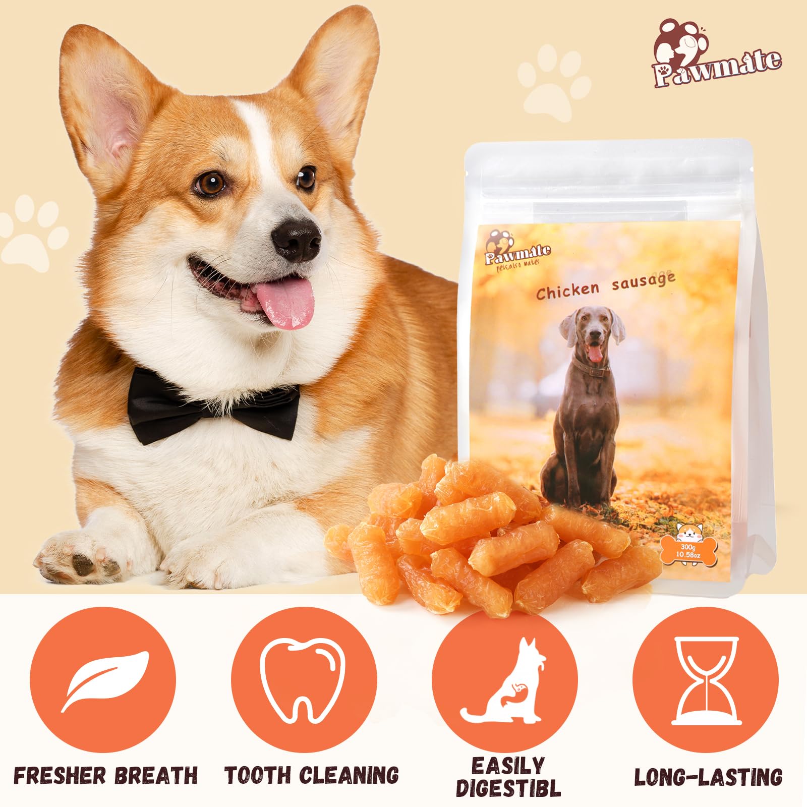 Pawmate taurine-added dog treat emphasizes vital nutrient in formula