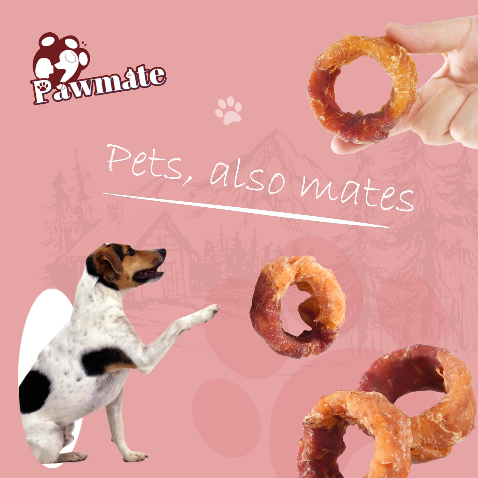 Pawmate travel-friendly packaging and treats, convenient for on-the-go snacking.