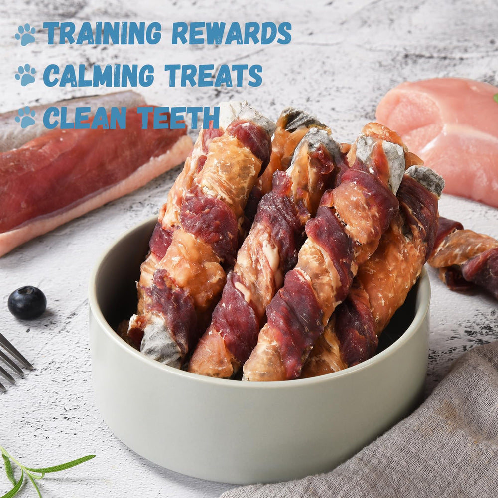 Pawmate triple-flavor cod skin stick slice for dogs