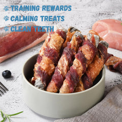 Pawmate triple-flavor cod skin stick slice for dogs