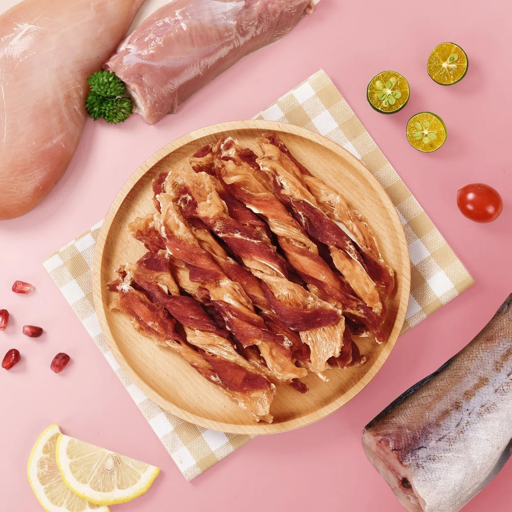 Pawmate jerky sticks close-up texture highlighting chewy, long-lasting enjoyment.
