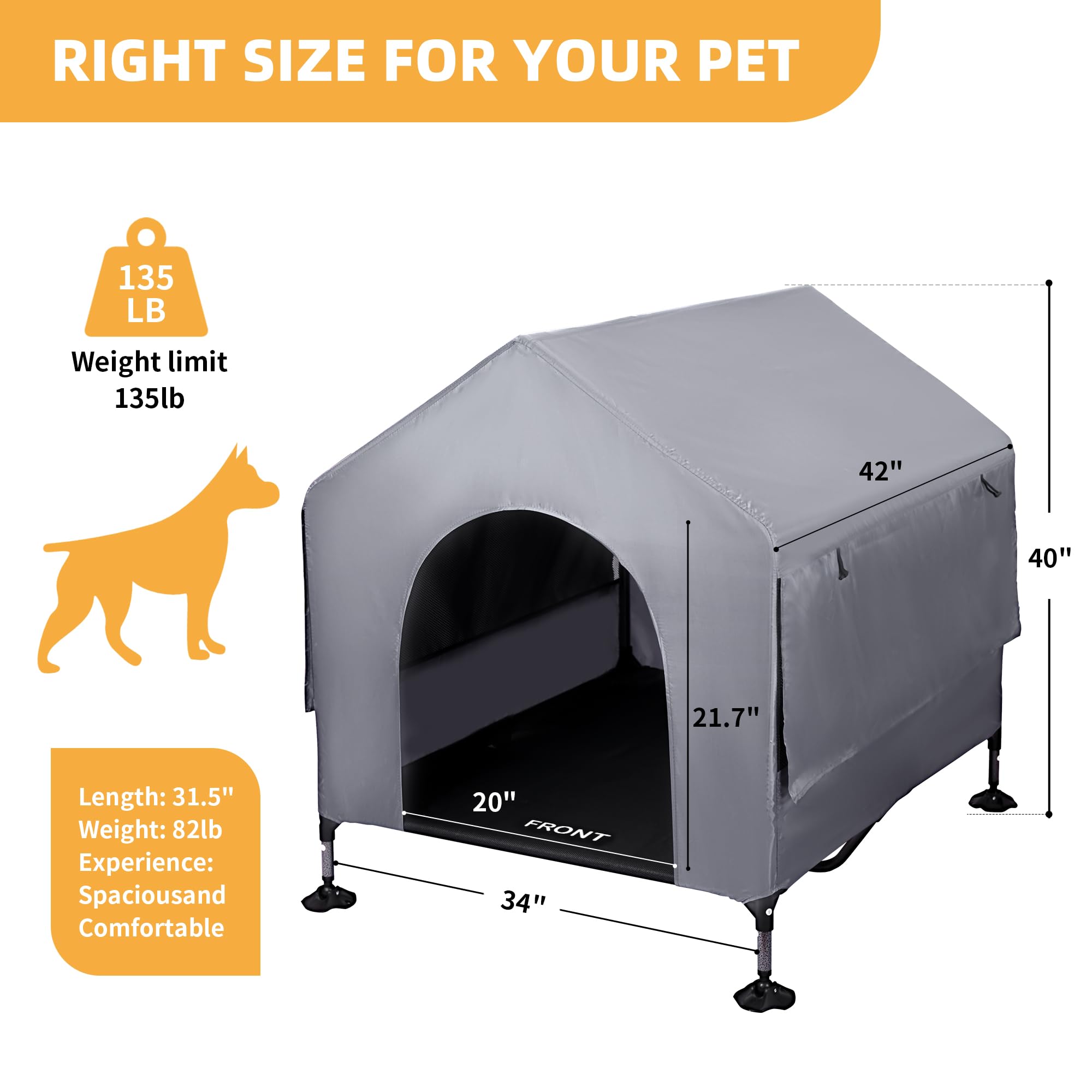PAWMMO 2-in-1 shade bed converts to a raised bed when top is removed.