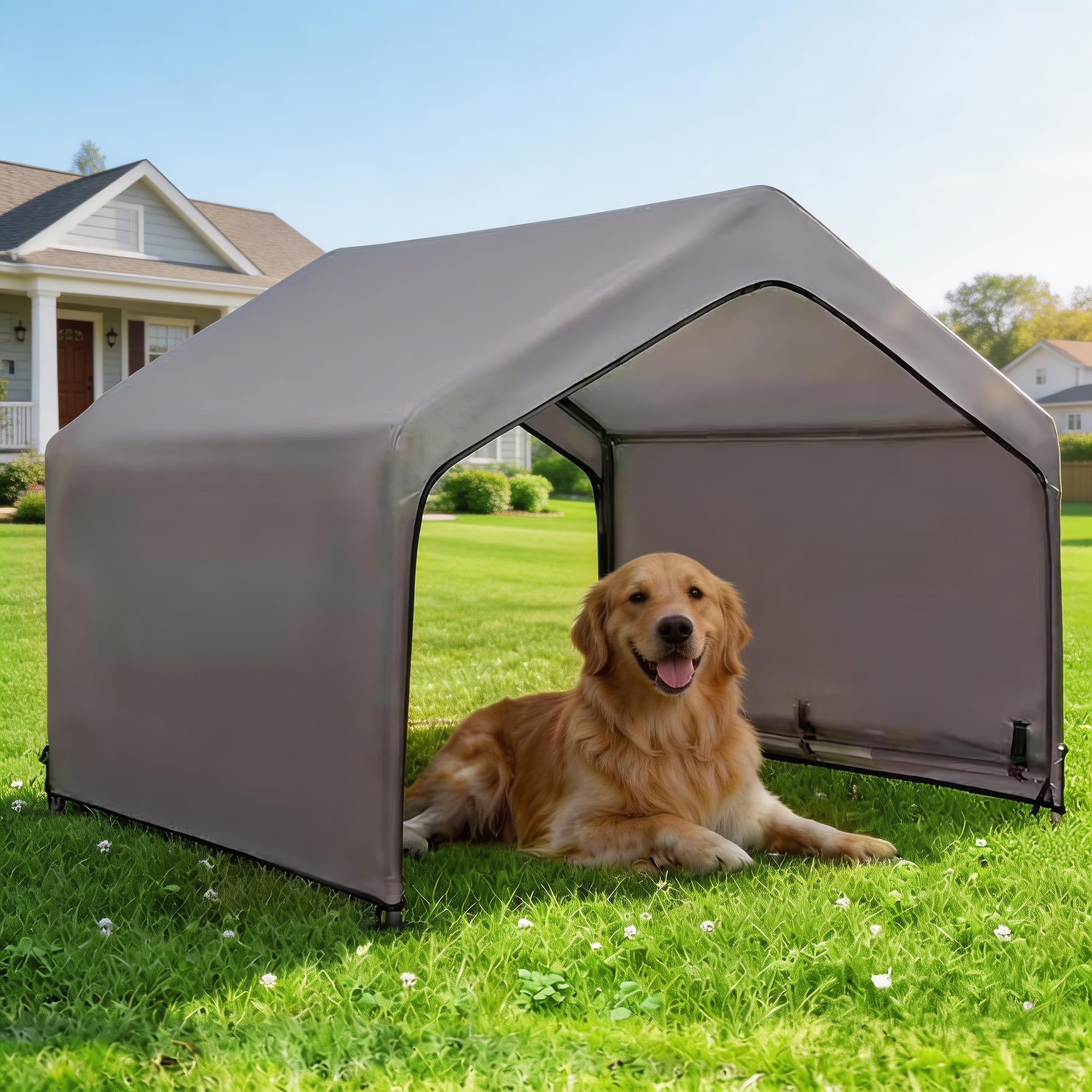 PAWMMO dog shade shelter exterior 4x4 showing spacious outdoor refuge and sun protection