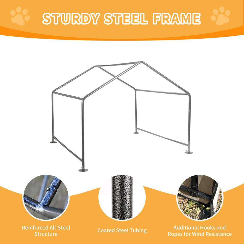 PAWMMO dog shade shelter in use provides shelter for dogs, cats, and small livestock