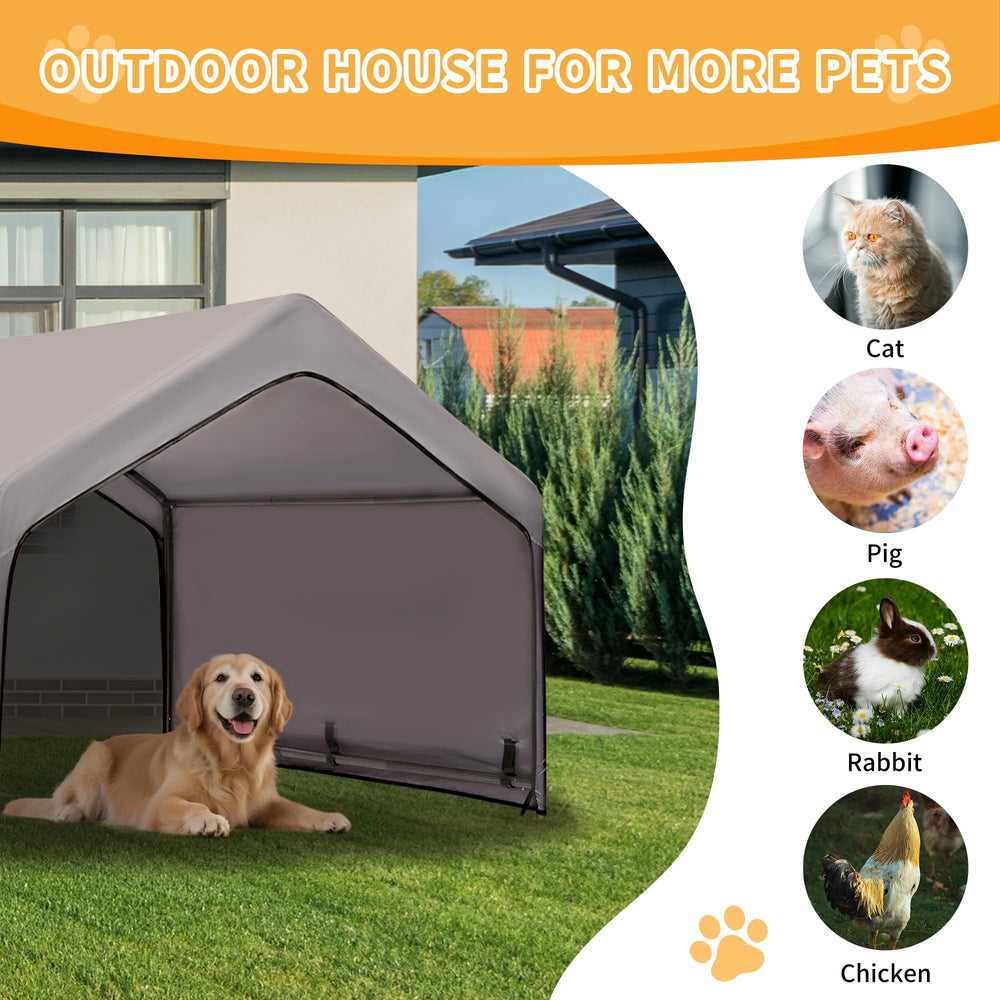 PAWMMO dog shade shelter waterproof roof close-up highlighting rain protection and durability