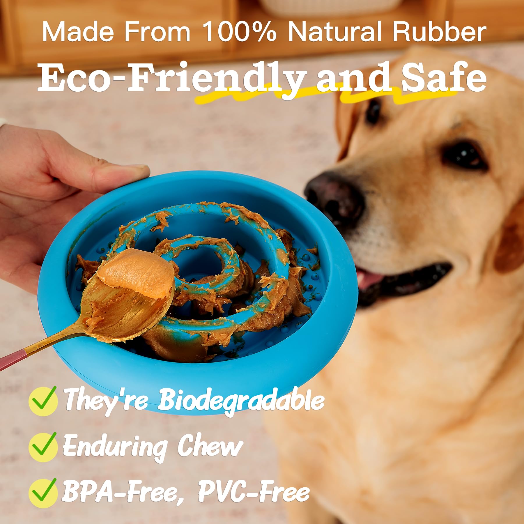 Pawnana durable interactive enrichment toy with lifetime replacement promise.