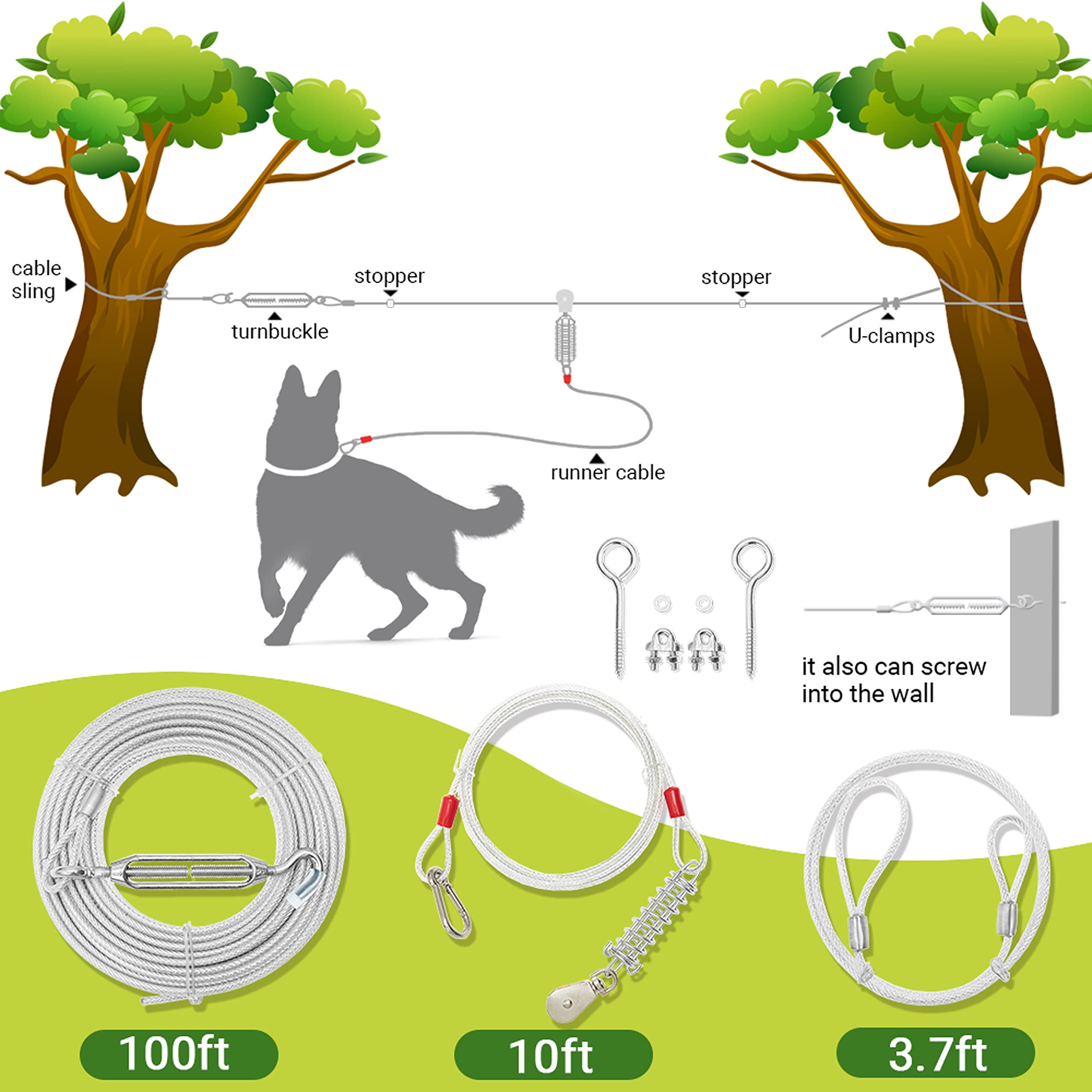 PAWNISAW cable sling setup around a tree demonstrates easy, safe installation