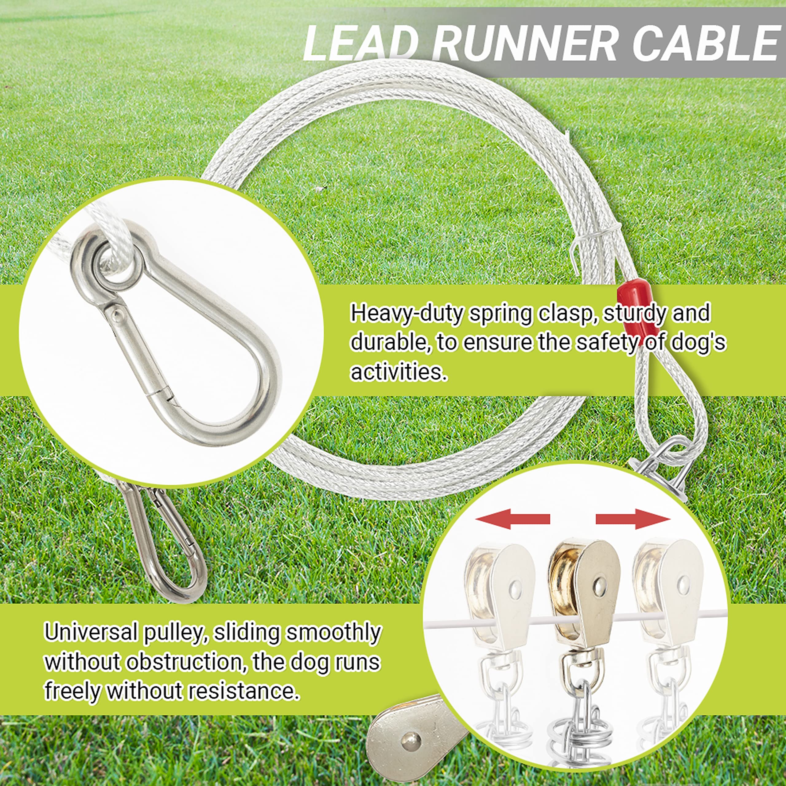 PAWNISAW stainless steel dog cable showcases rugged durability for active pets