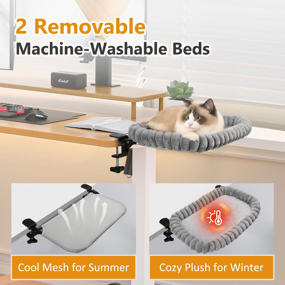 Pawow X-Large Cat Desk Bed with breathable mesh cover for summer comfort