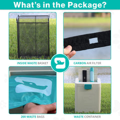 PawPail activated carbon filter reduces interior odors for outdoor spaces.