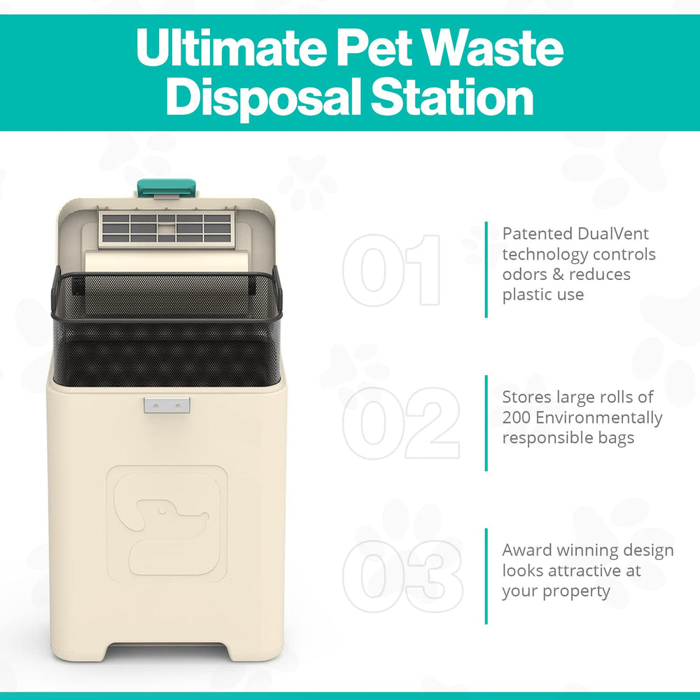 PawPail wide-opening design facilitates simple disposal and cleanup.