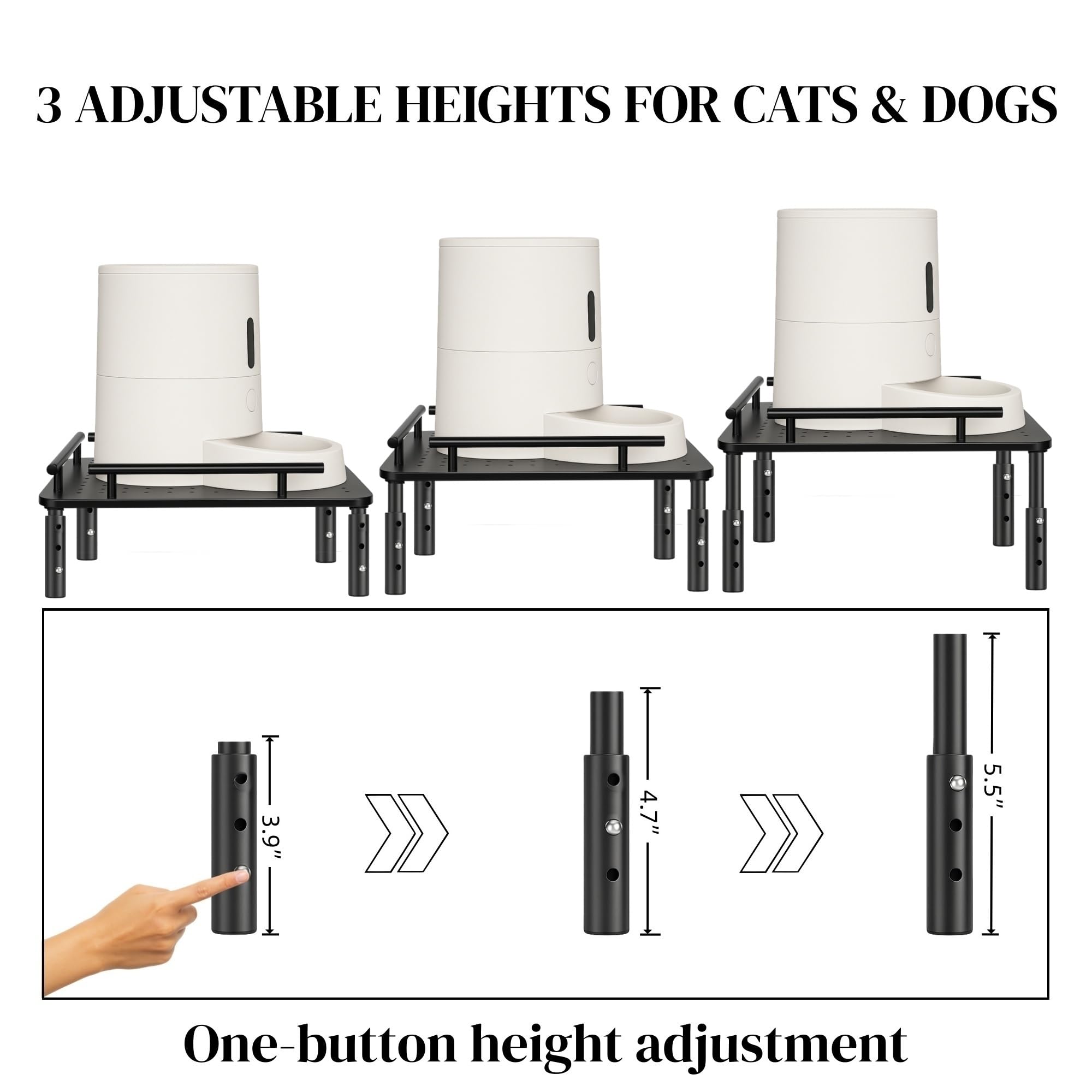 PAWPARAGON raised feeder stand close-up reveals reinforced metal frame for durability.