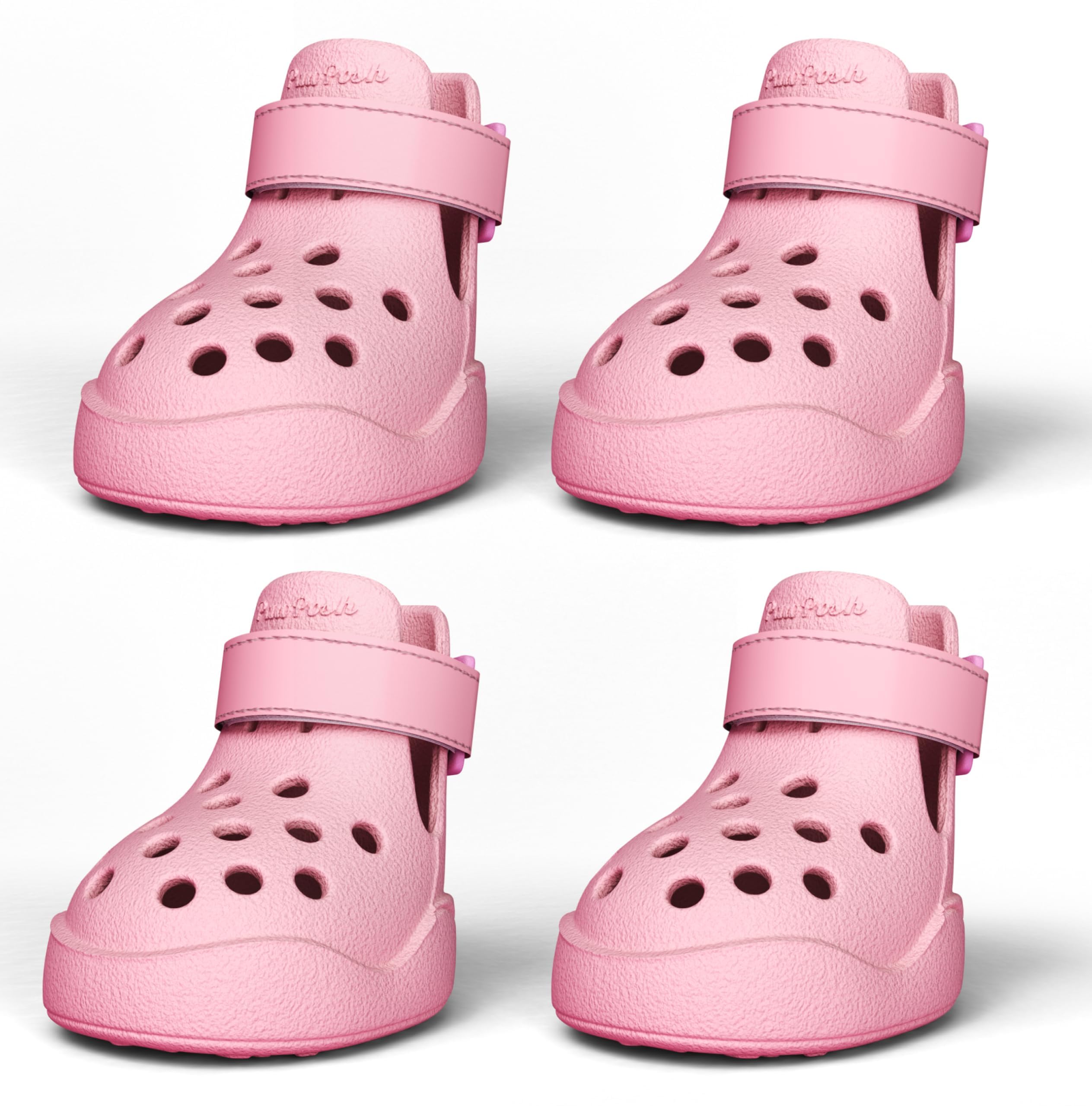 PawPosh pink non-slip dog shoes with waterproof outsole for slick pavements