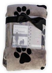 Pawprints Left by You memorial blanket front view offers cozy comfort and remembrance.