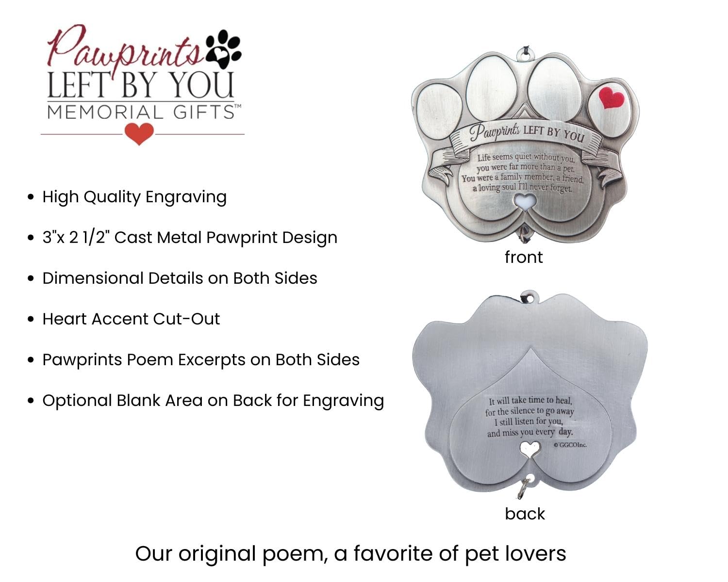 Pawprints Left by You wind chime designed for indoor or outdoor display.