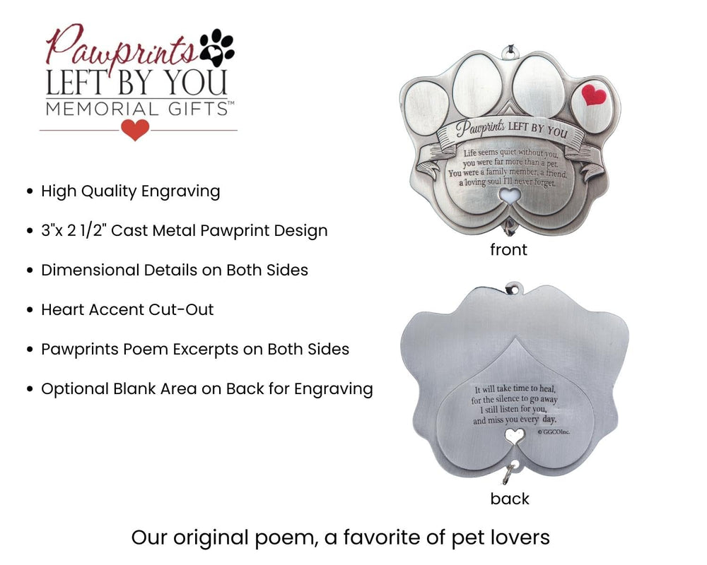 Pawprints Left by You wind chime designed for indoor or outdoor display.