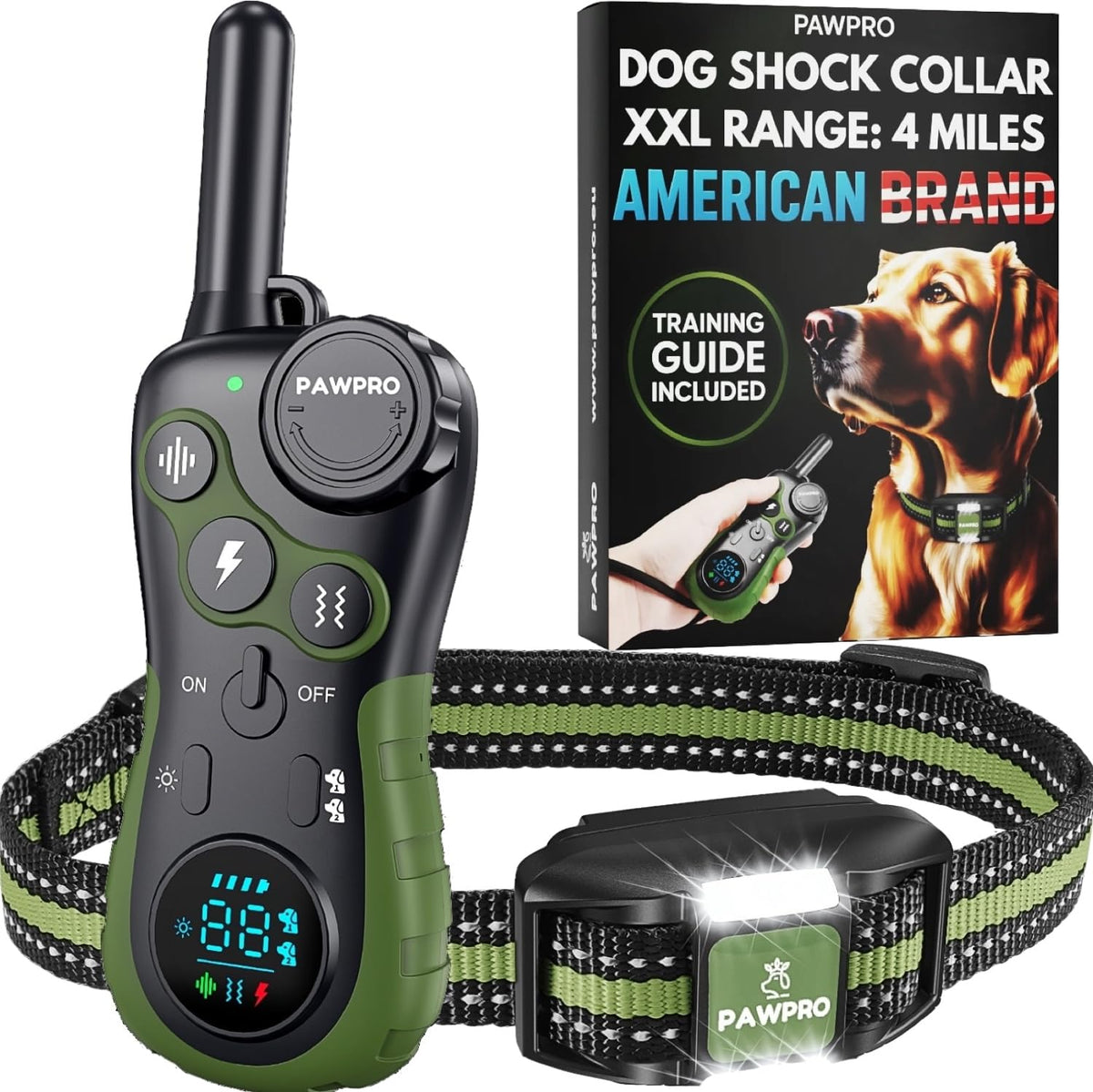 PAWPRO dog shock collar with 4-mile range for off-leash training
