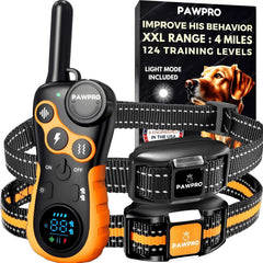 PAWPRO dog shock collar with 4-mile range for off-leash training.